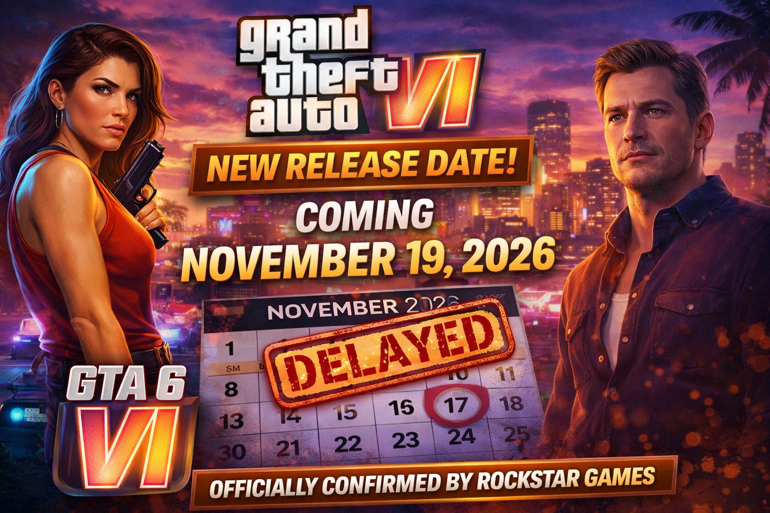 Delayed release of GTA VI